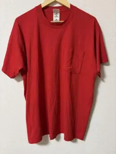 90s Tシャツ XL 赤フェード フルーツオブザルーム　ポケット