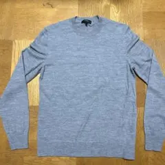 【美品】THEORY セオリー ウールセーター メンズS 丸首 灰色