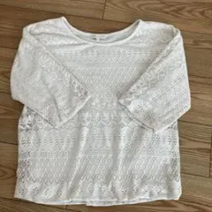 PROPORTION ホワイト レース編み 五分袖