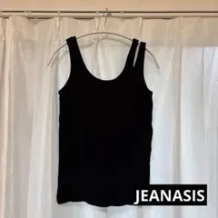 【JEANASIS】黒 リブタンクトップ Fサイズのサムネイル
