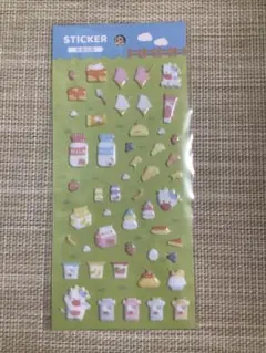 ぷくぷく　ステッカー　乳製品柄