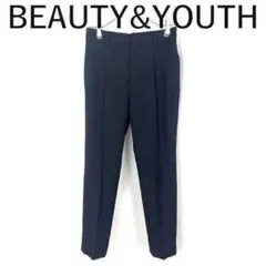 BEAUTY&YOUTH パンツ ツイードライク テーパードパンツ ネイビー 紺