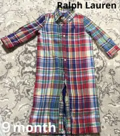 ラルフローレン カラフルチェックロンパース　75cm