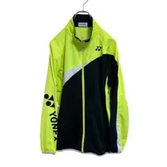 ヨネックス ウォームアップジャケット M 蛍光イエロー 黒 ジャージ YONEX