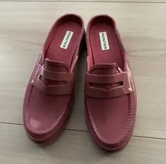 HUNTER ピンク ローファーレインシューズ UK 5