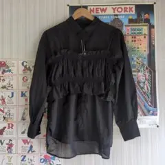 【9/27削除】mysa closetㅤシアーシャツビスチェセット ブラックL