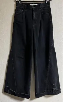 GU roku コラボ デニム ダークグレー カーブデニム Lサイズ