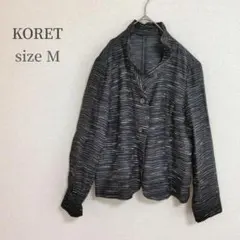 KORET ノーカラージャケット M 薄手ジャケット 立ち襟