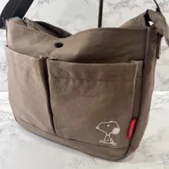 ほぼ未使用品 PEANUTS ピーナッツ スヌーピー ナイロン ショルダーバッグ