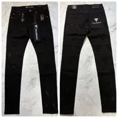VALABASAS バラバサス スキニーデニム ラインストーン ダメージ 30