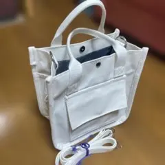 未使用品　ホワイトキャンバストートバッグ　ショルダーバッグ　2way