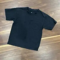 130サイズ 黒 胸ポケットTシャツ 綿100%