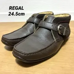 REGAL ドライビングシューズ　モンクストラップ　コンビレザー　しぼ革