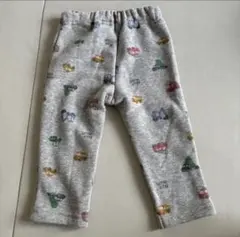 車のプリント付きグレーパンツ　裏起毛