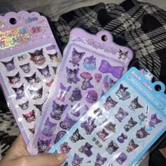 夜光シール　ぷくぷくシール3枚セット クロミちゃん