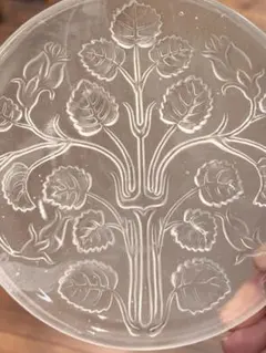 アンティーク　すりガラスのケーキ皿　3枚セット