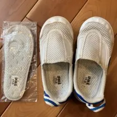 IFME 上履き ホワイト/ブルー 17.0cm 新品中敷き付き