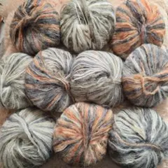 アルパカ毛糸　10玉　250g　茶　グレー　白　グラデーション　編み物