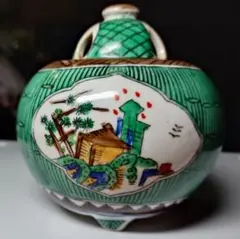 古九谷　九谷焼　徳利　花入　蔵出し　江戸期　角福　黄釉　１客 古九谷 九谷焼 赤絵 江戸期 徳利 花入 蔵出し 1客 - メルカリ