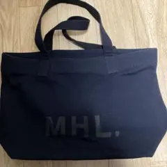 MHL. トートバッグ ネイビー キャンバスのサムネイル