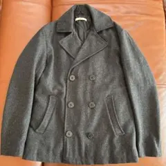 GLOBAL WORK グレー ダブルブレスト ピーコート M