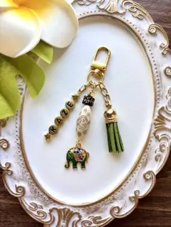 《匿名配送》ハンドメイド アジアンテイスト キーホルダー チャーム