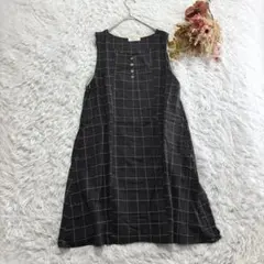 クラウドナイン ノースリーブコットンワンピース フレア チェック柄