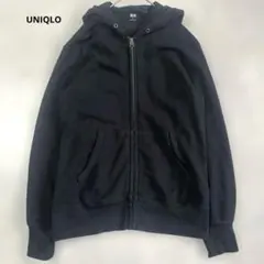 UNIQLO メンズ ブラック フルジップパーカー