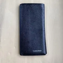 Calvin klein 長財布 ブラウン レザー