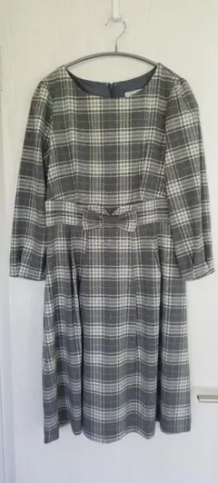 クチュールブローチ　Mサイズ(38)　ワンピース　グレーチェック