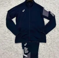 ASICS ジャージ上下セット Lサイズ ネイビー