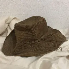 sense of place 細編みペーパーハット　ブラウン