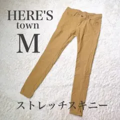 【ヒアーズ　イトキン】裏起毛ストレッチスキニーパンツ／茶色／M／足長