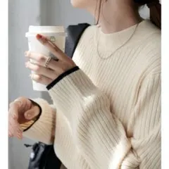 【新品】DISCOATモチモチリブパイピングハイネック