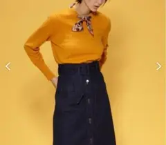 グレースコンチネンタル ダイアグラム スカーフ ニットトップ アンゴラ シルク