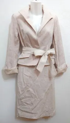 クードシャンス リボンベルトジャケット×レースタイトスカートスーツ