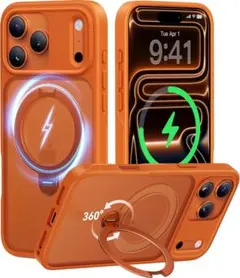CASEKOO MagStand iPhone17ProMax用/オレンジ