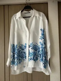 zara 花柄 シャツ
