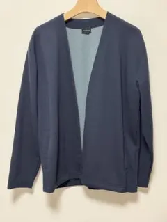グリーンレーレベルリラクシング　ダブルフェイスイージーカーディガン　ネイビー　L