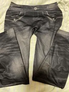 デニム風プリントスパッツ M-L