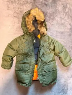 【baby GAP】N-3B パーカー カーキ 105cm ファー付き