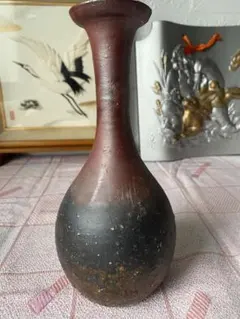 【お値下げ】備前焼花入 備前焼 火襷筒花入 桃山窯 木村桃蹊堂造 共箱 : 茶道具商 越中屋