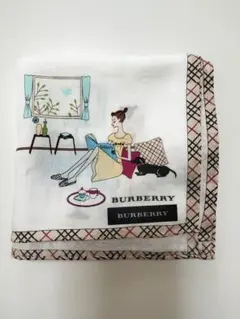 ☆BURBERRY イラスト付きハンカチ　未使用☆