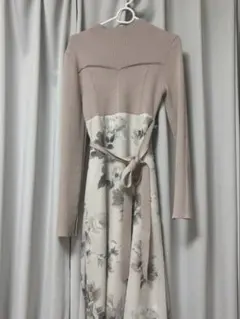 MERCURYDUO フラワードッキングロングスリーブワンピース