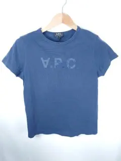 A.P.C. アーペーセー 反転ロゴ 半袖Tシャツ S ネイビー
