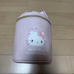 最終お値下げ サンリオ キティ 50周年記念 筒型ポーチ バニティ ピンク