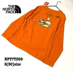 【新品】S ノースフェイス Tシャツ 長袖 バックプリント オレンジ 海外限定