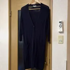 グローバルワーク レーヨンキュプラ ロングカーディガン ネイビー Mサイズ