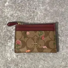 美品☆COACH 花柄 ジュエリーケース シグネチャー ピンク 希少 ポーチ