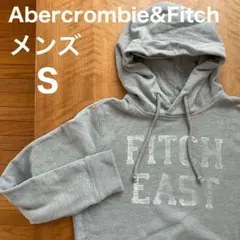 Abercrombie&Fitch メンズ 長袖 ロゴパーカー ライトグレー S